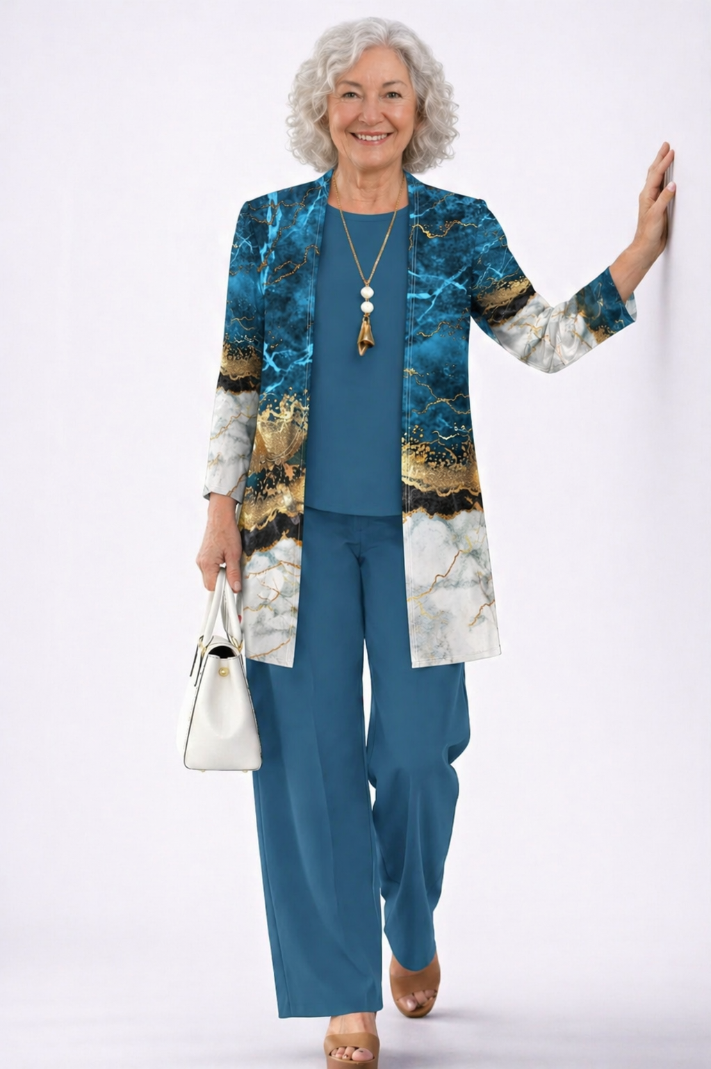 Astrid – dreiteiliges Damen-Set in Blau