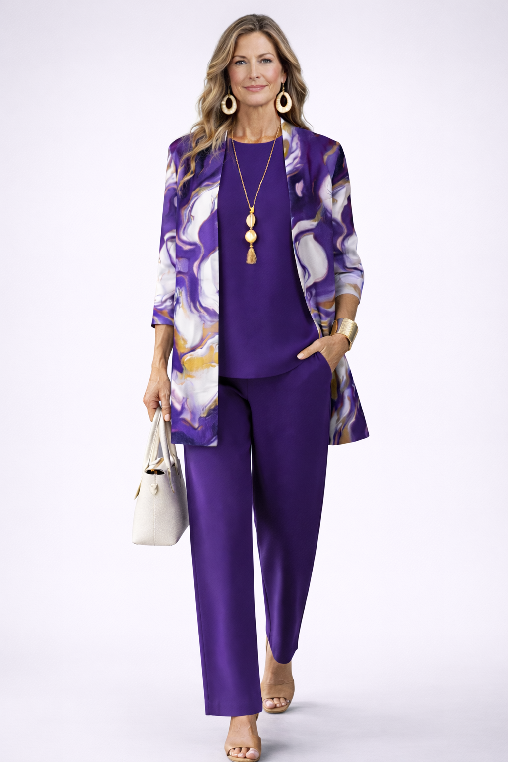 Emilie – dreiteiliges Damen-Set in Violett