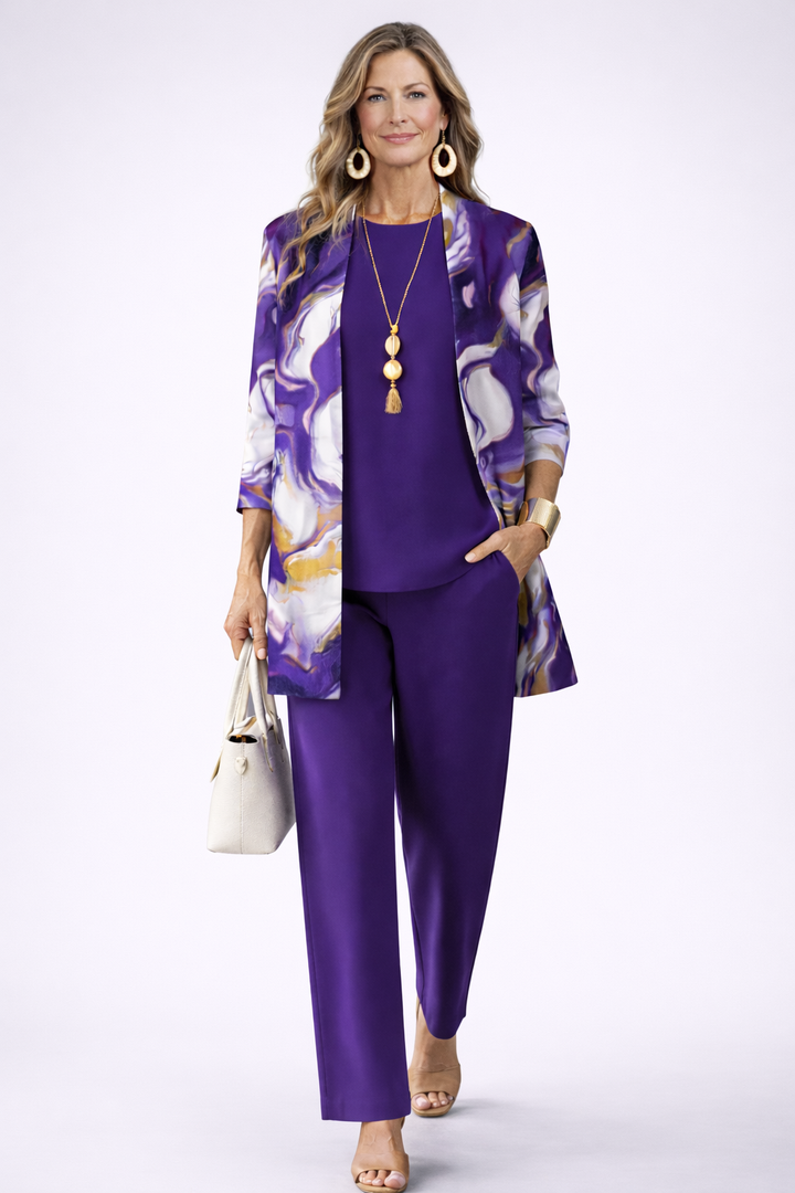 Emilie – dreiteiliges Damen-Set in Violett