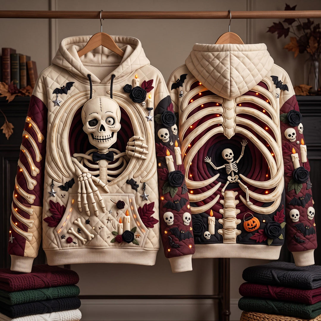 Kapuzensweatshirt mit Totenkopf für Damen – Dana, Ansicht 1