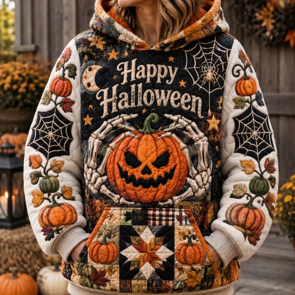 Hoodie Teuflischer Kürbis für Damen – Greta, Ansicht 1
