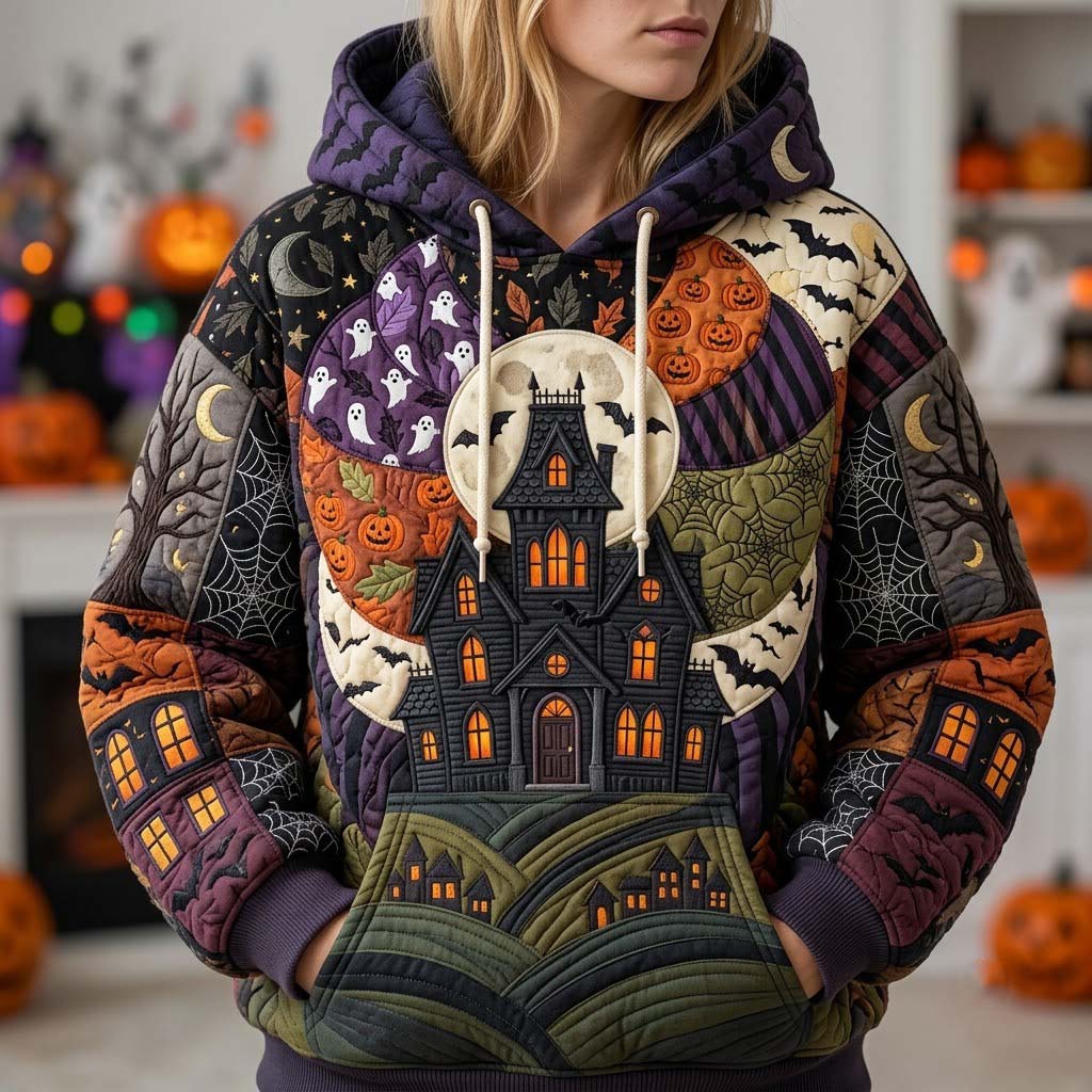 Kapuzenpullover Mystisches Patchwork für Damen – Luise, Ansicht 1