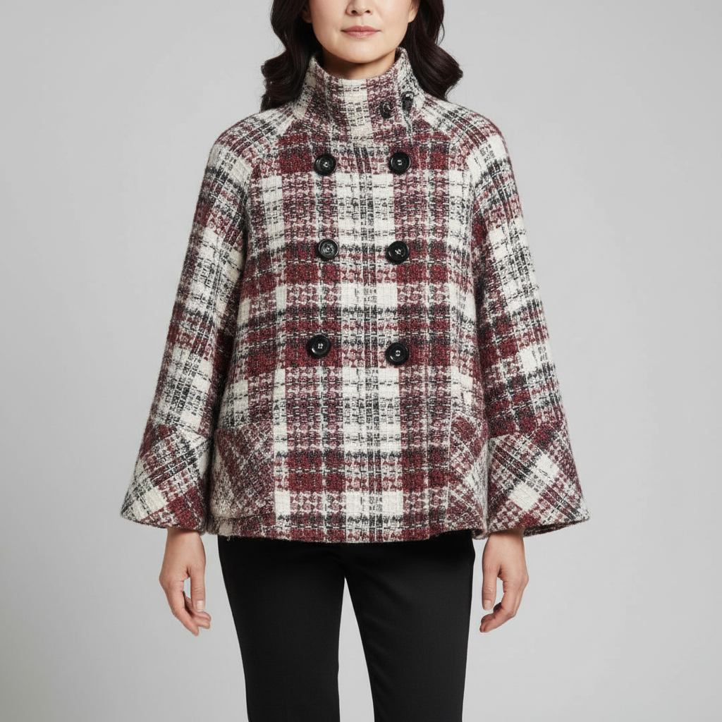 Leonore – Cape-Jacke mit Rautenmuster (Bild 1)