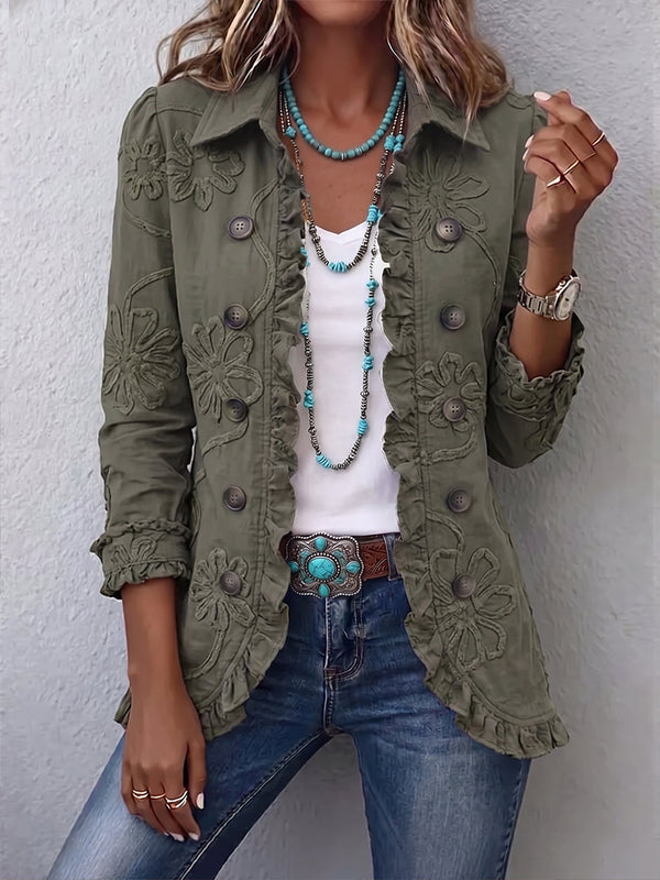 Lisette | Bestickte Boho-Jacke mit Rüschen