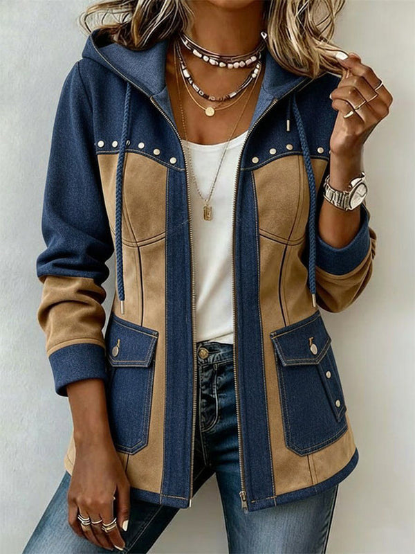 Marianne | Gesteppte Kapuzenjacke im Patchwork-Look